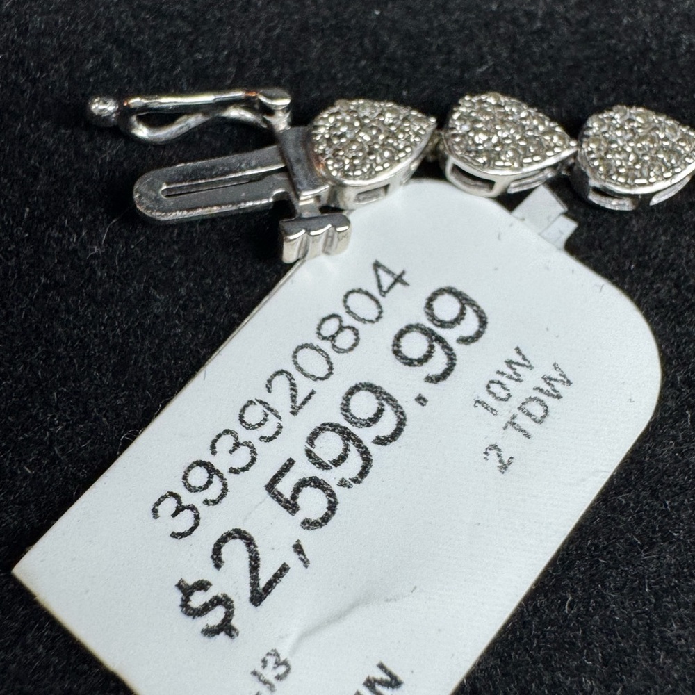 Kay Diamond Pear Link Bracelet 2 ct tw 10K White Gold 7" - Picture 5 of 11